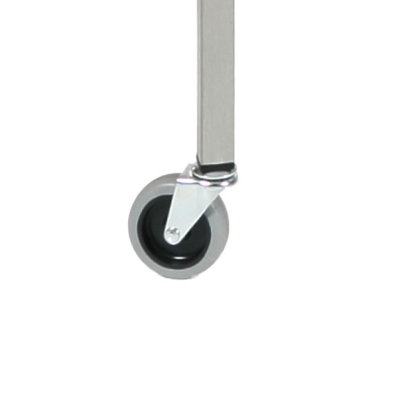 3-inch neoprene caster on stainless steel back table